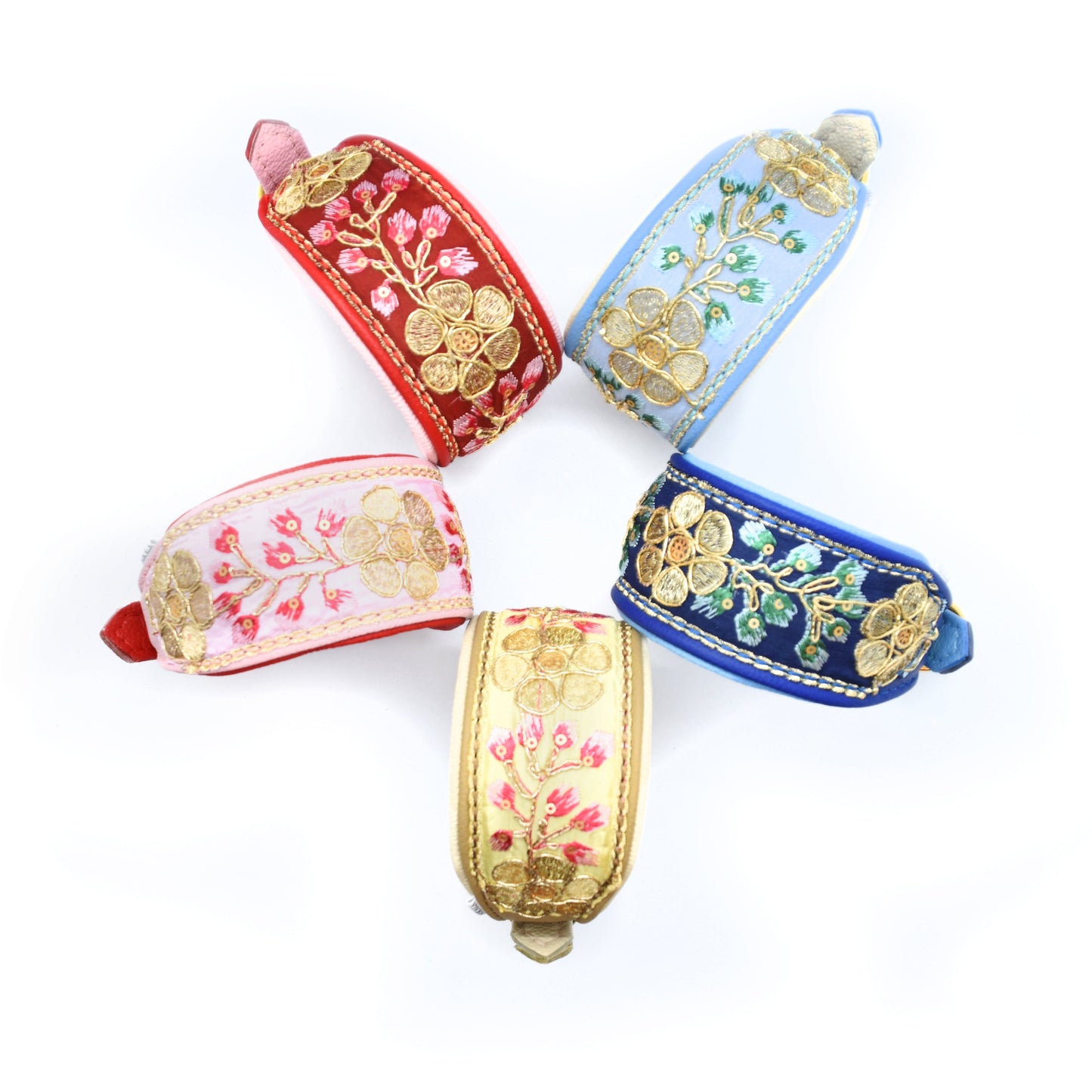 SARI Halsband・Windhund・Edles Lederhalsband mit indischer Borte in darkblue