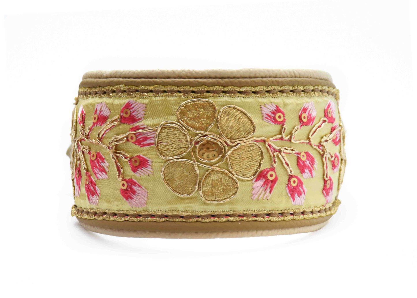 SARI Yellow Set – Edles Windhund-Halsband mit passender Lederleine & Leckerlibeutel