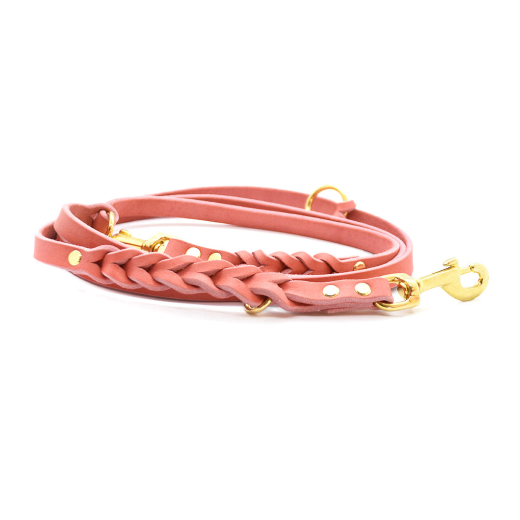 TWIN BRAID CLASSIC Fettlederleine | zweifarbige Hundeleine aus Fettleder