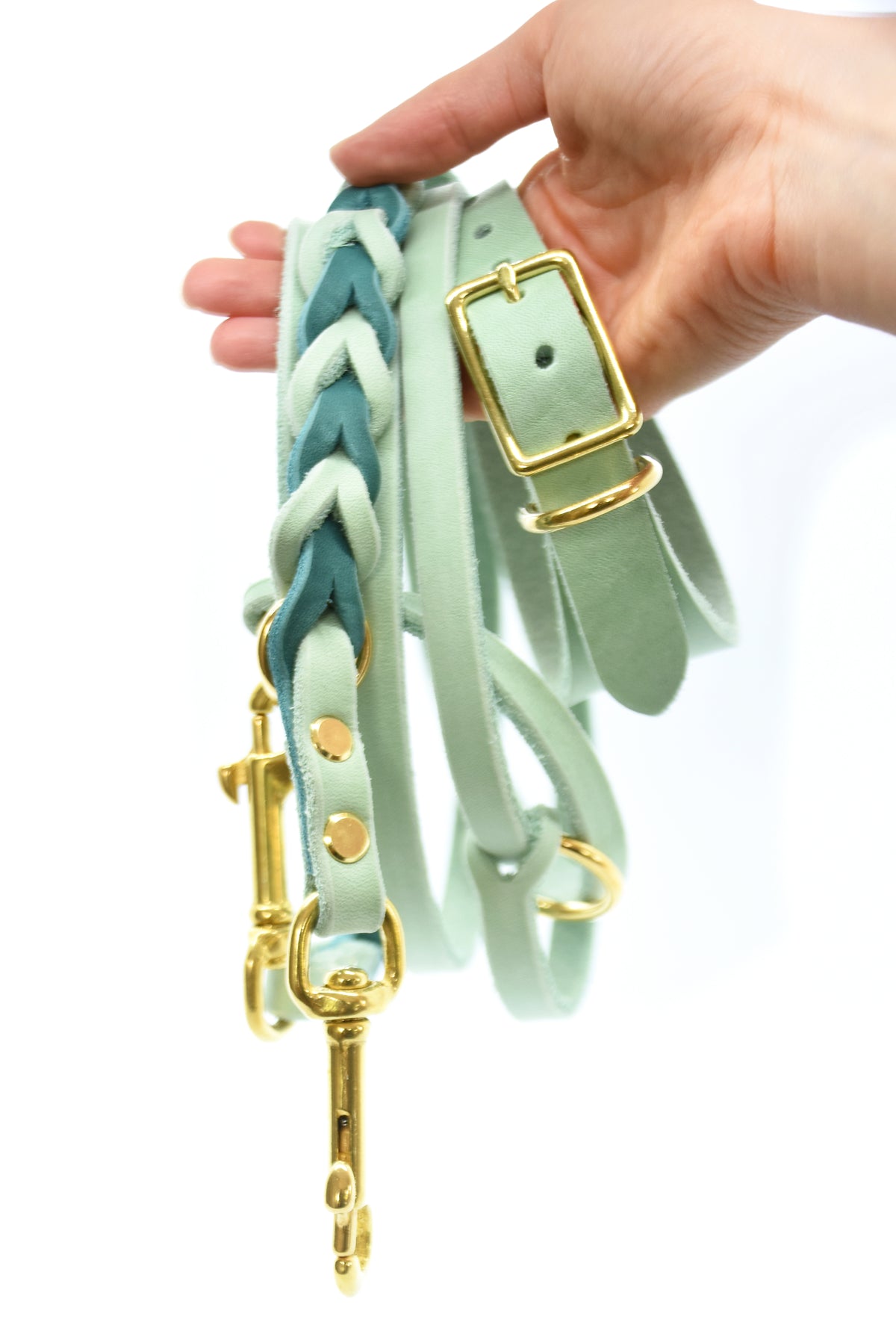 TWIN BRAID CLASSIC Fettlederleine | zweifarbige Hundeleine aus Fettleder