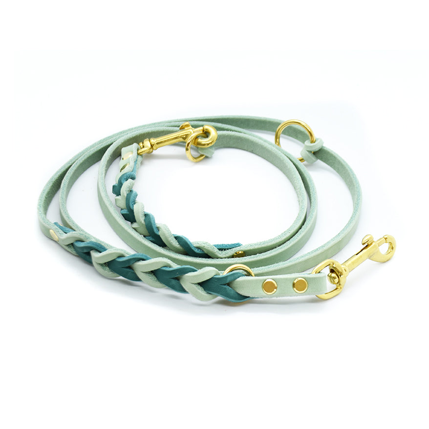 TWIN BRAID CLASSIC Fettlederleine | zweifarbige Hundeleine aus Fettleder