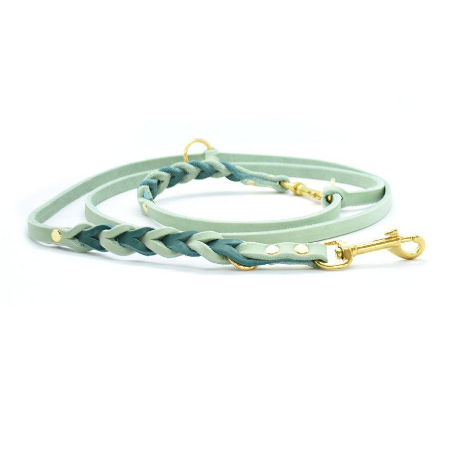 TWIN BRAID CLASSIC Fettlederleine | zweifarbige Hundeleine aus Fettleder