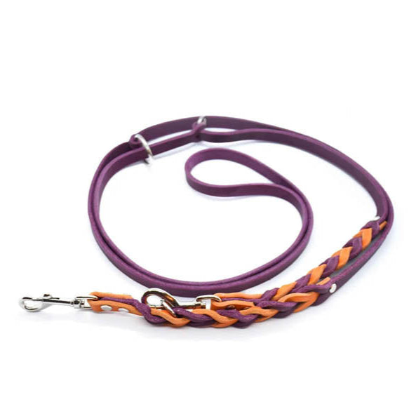 TWIN BRAID CLASSIC Fettlederleine | zweifarbige Hundeleine aus Fettleder