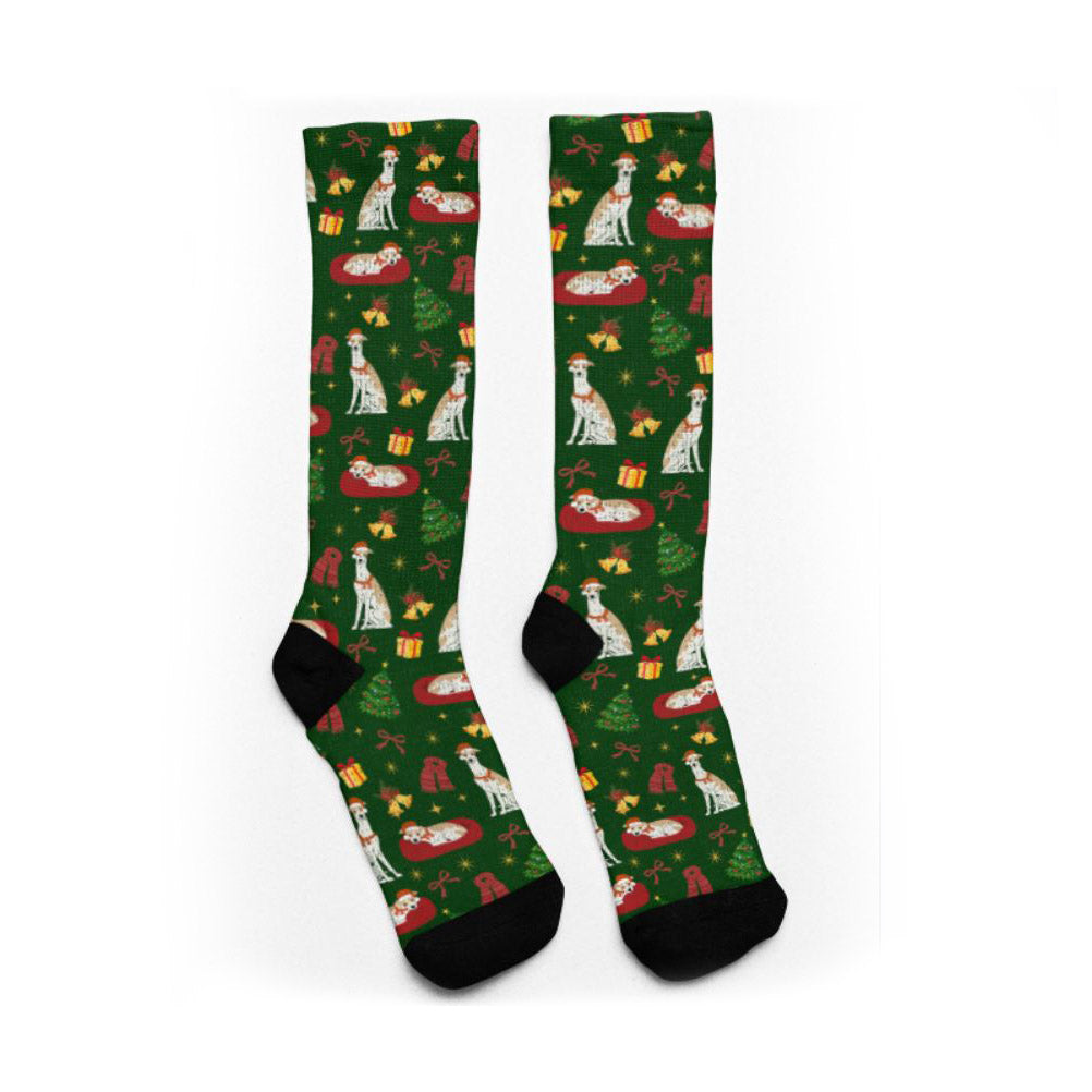 Weihnachtssocken mit Windhundmotiv aus der Kollektion 2026