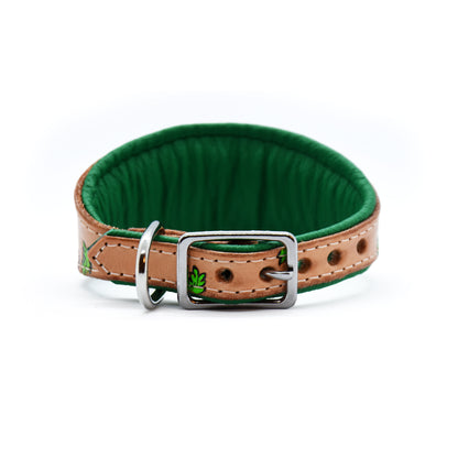 Halsband ROSES • Handbemalt • Hochwertiges Blankleder • Windhund