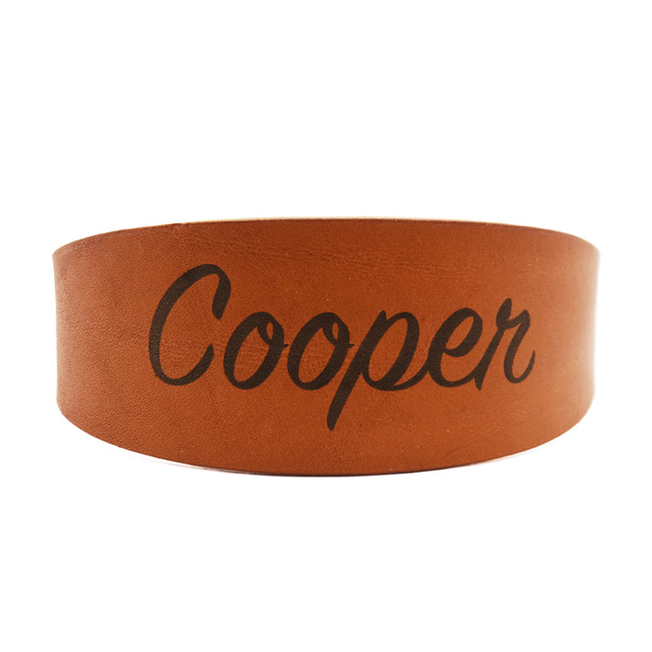 CLASSIC NAME Fettleder Windhundhalsband mit individueller Namensgravur
