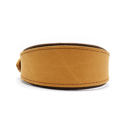 Breites Lederhalsband für Windhunde aus Fettleder, gepolstert