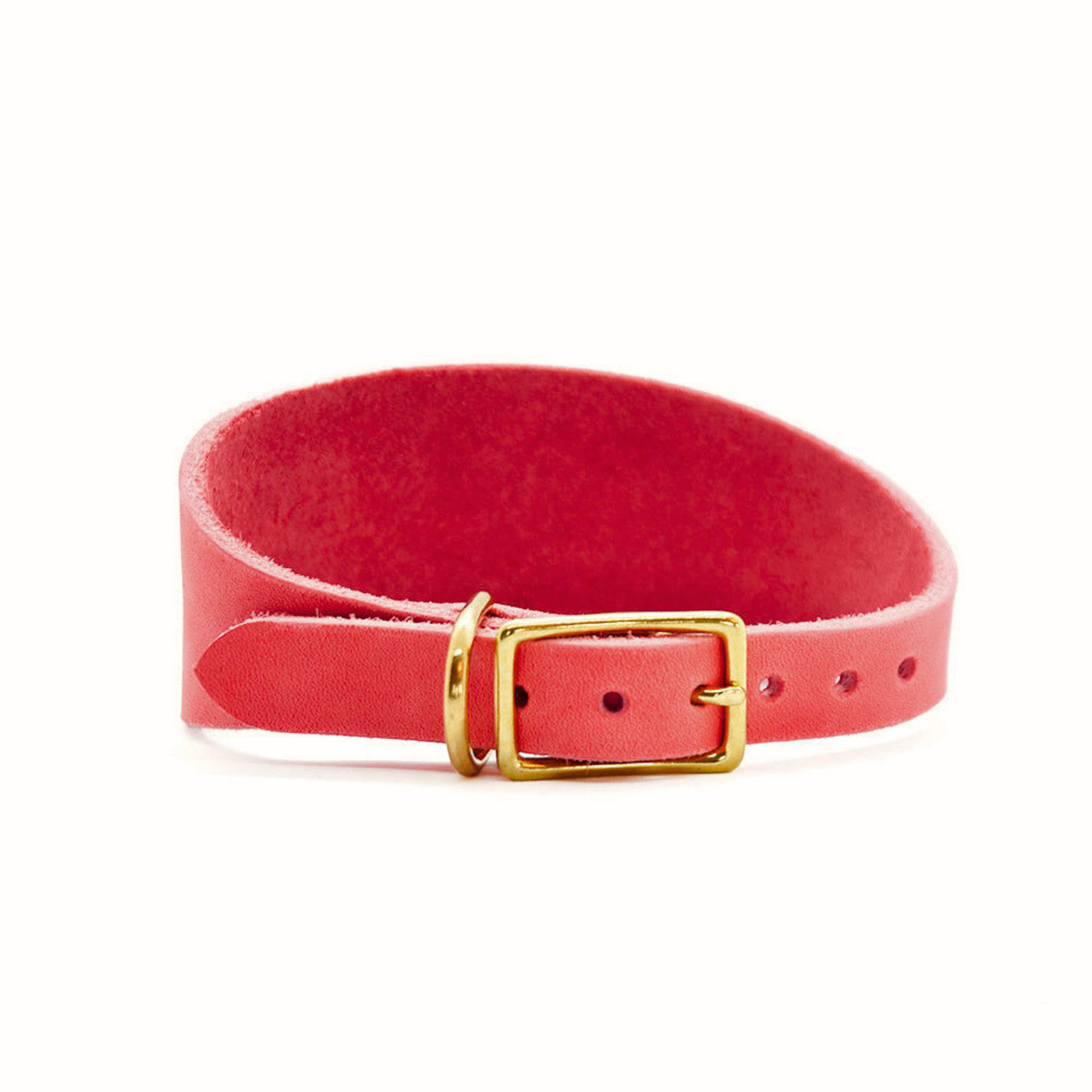 Rotes Fettleder Windhundhalsband, breit und elegant