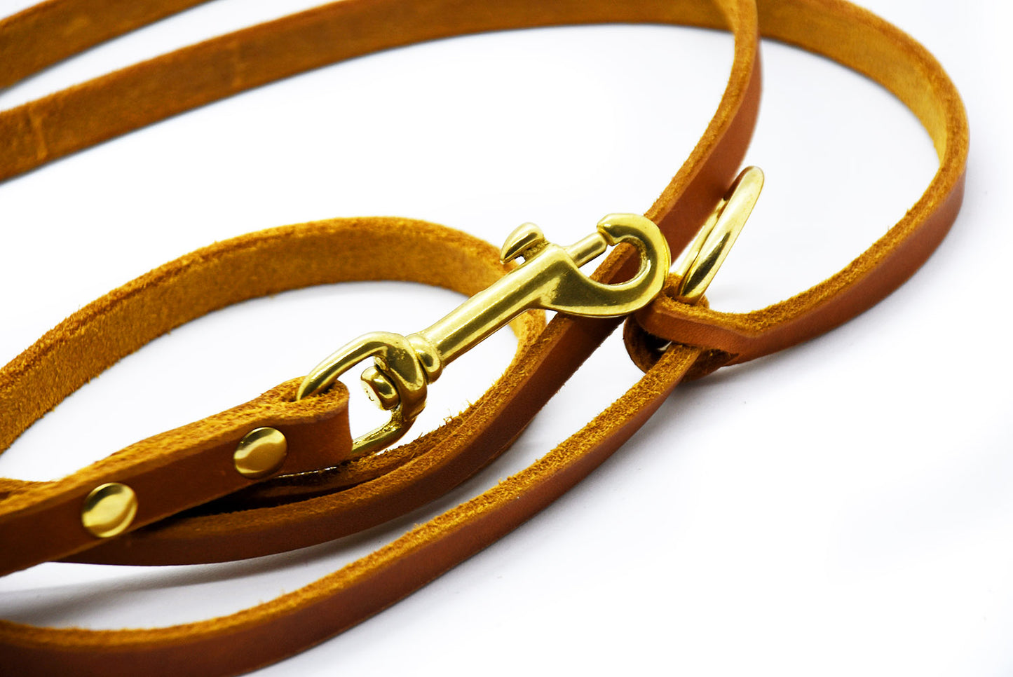Edle Hundeleine aus weichem Fettleder, flach geschnitten, naturbelassenes Leder