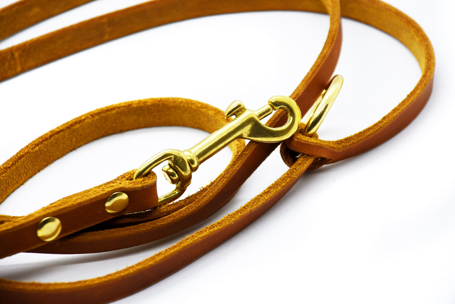 Edle Hundeleine aus weichem Fettleder, flach geschnitten, naturbelassenes Leder