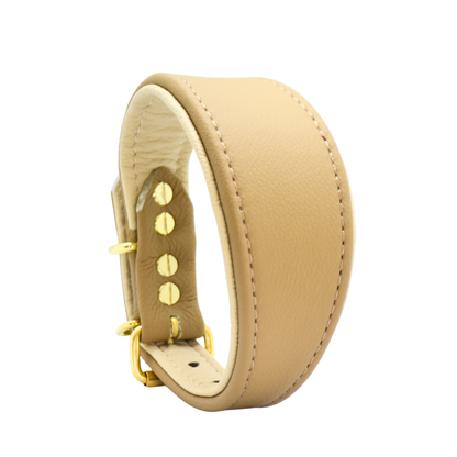 breites lederhalsband mit weicher polsterung für windhunde