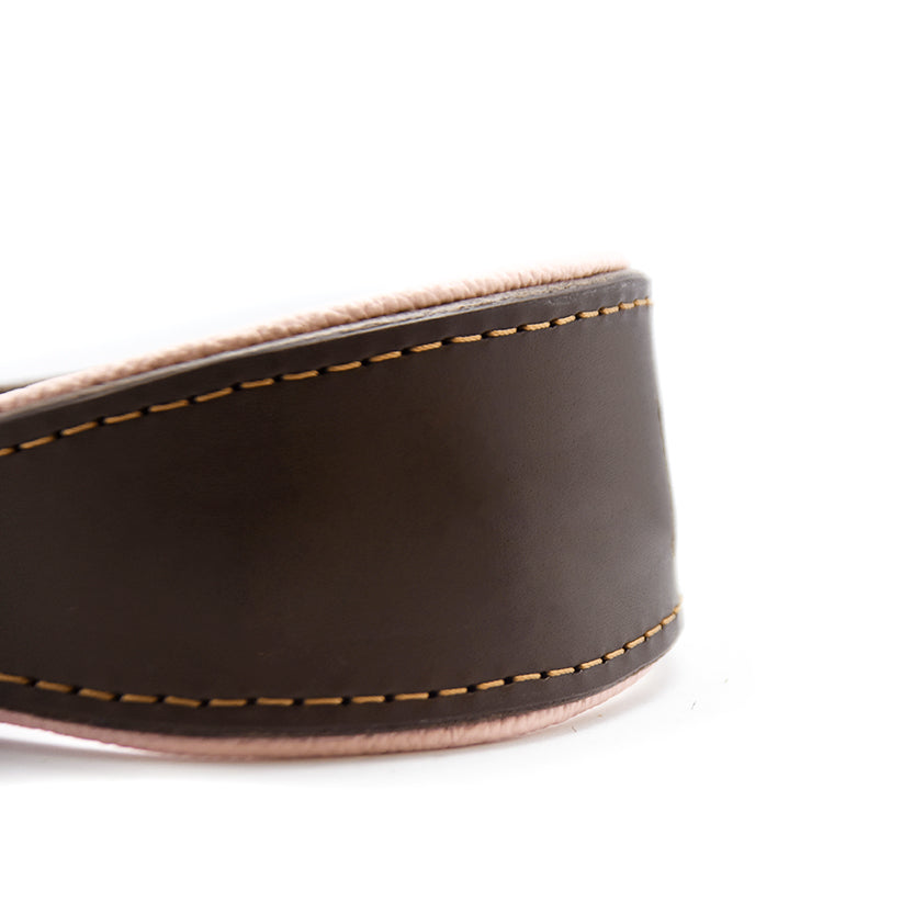 Gepolstertes Lederhalsband für Windhund aus Nappaleder Innenfutter