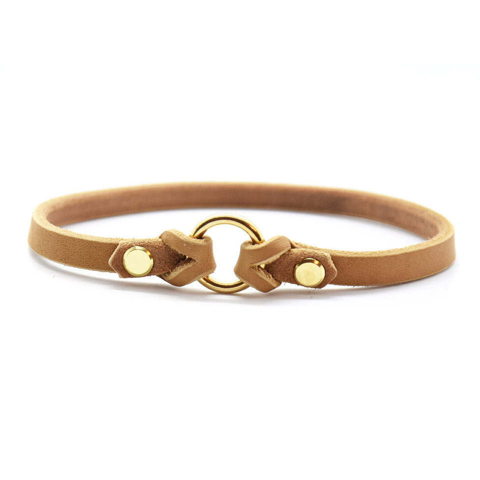 Markenhalsband aus Fettleder für Hunde in kamelfarben