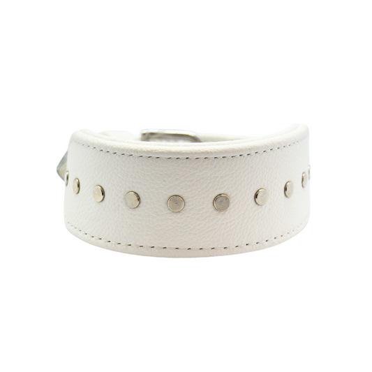 #7 Weißes Nappalederhalsband 25-30cm