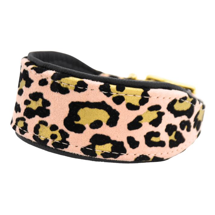 BLUSH LEO Windhundhalsband mit Leomuster und rosafarbenen Akzenten